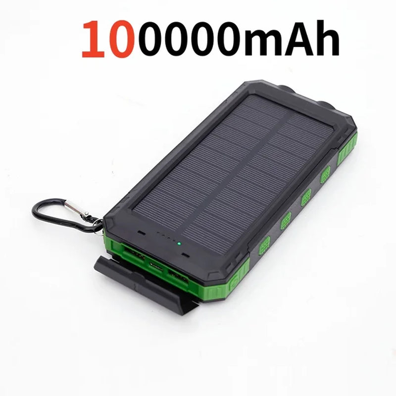 PowerTank 200,000mAh Power Bank w/ Solar Panel & Flashlight