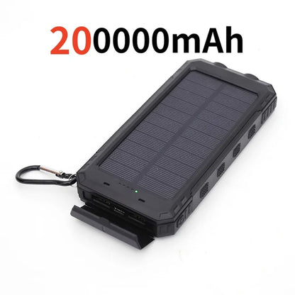 PowerTank 200,000mAh Power Bank w/ Solar Panel & Flashlight