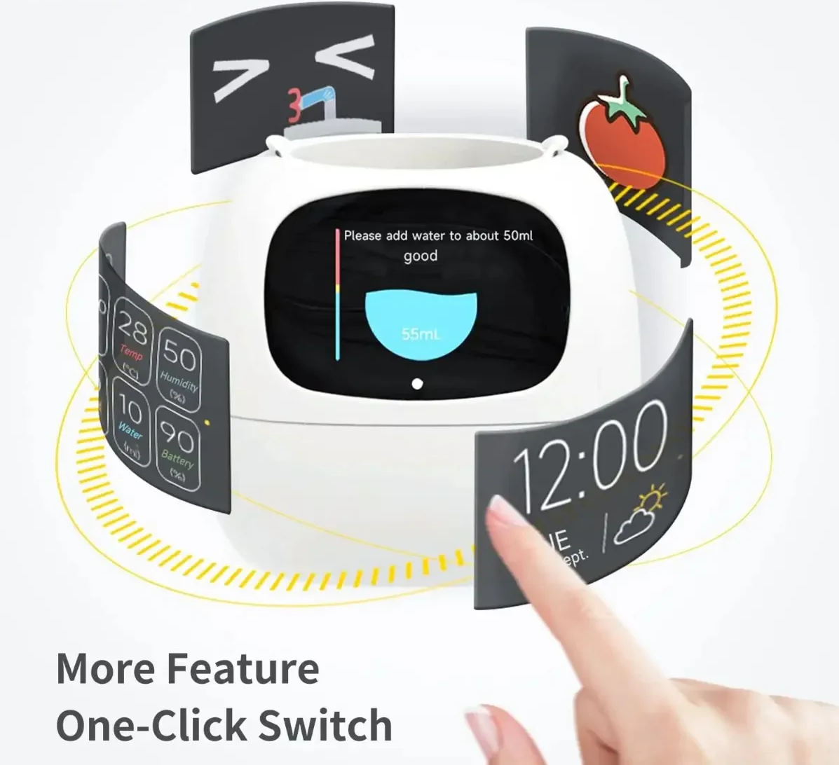 Tamagotchi Smart Planter - 49 Rich Expressions, 7 Smart Sensors, AI Plant Care