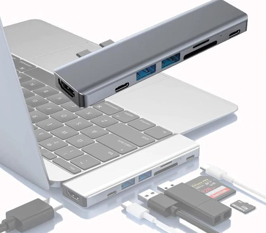 Macbook USB-C Hub to USB-A SD Card HDMI Adapter