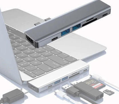 Macbook USB-C Hub to USB-A SD Card HDMI Adapter