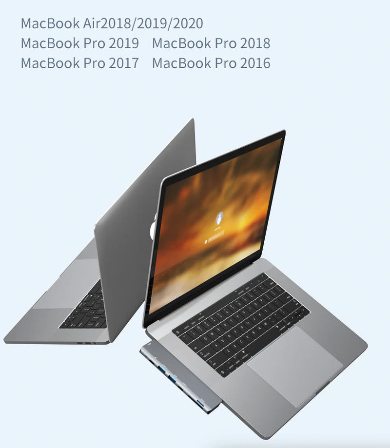 Macbook USB-C Hub to USB-A SD Card HDMI Adapter