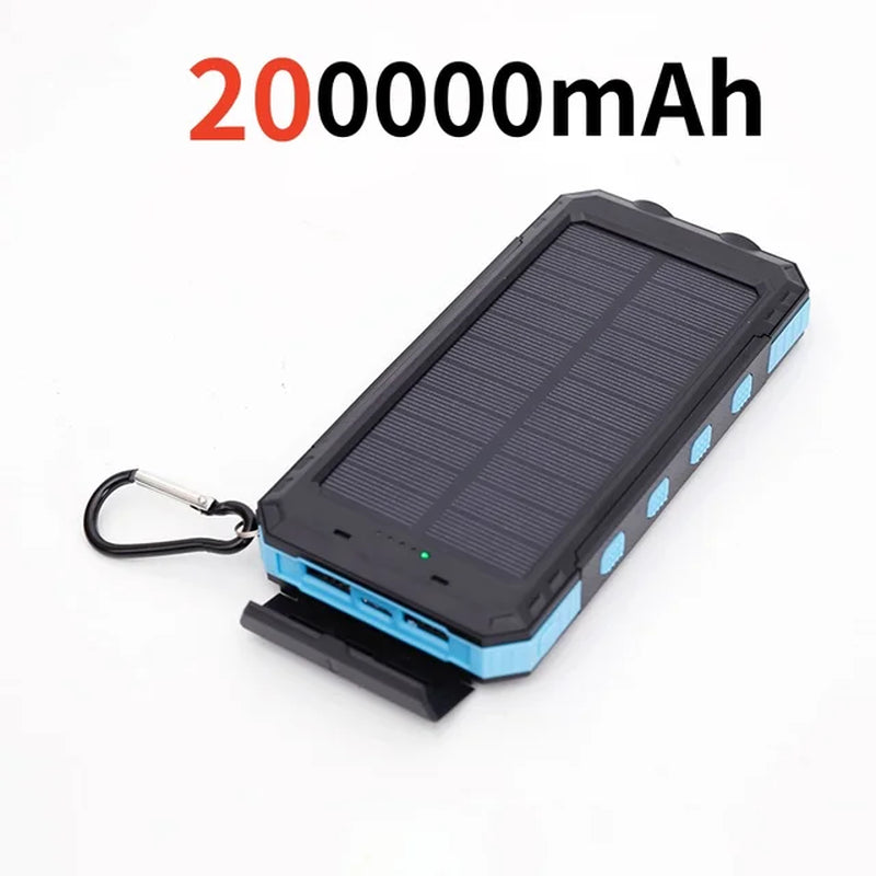 PowerTank 200,000mAh Power Bank w/ Solar Panel & Flashlight